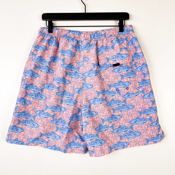 Vineyard Vines (L) Starfish Fish Swim Trunks Shorts Pink Blue - Picture 4 of 10